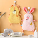 Yellow and pink cartoon animal hand towel bathroom decor