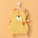Yellow and pink cartoon animal hand towel bathroom decor