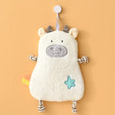 Yellow and pink cartoon animal hand towel bathroom decor