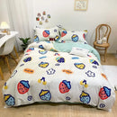 Yellow and white flowers print cotton bedding set bedroom bunny decor