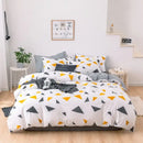 Yellow and white flowers print cotton bedding set bedroom bunny decor