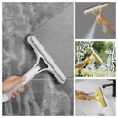 Yellow and white glass cleaning brush squeegee for bathroom tiles
