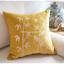 Yellow bamboo velvet throw pillow cover bedroom decor