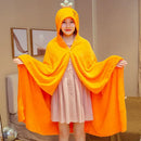Yellow bear plush hooded cape blanket bedroom and office warmth