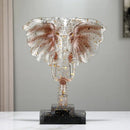 Yellow & blue crystal elephant sculpture living room decor ornament