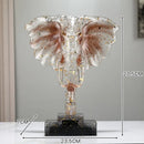 Yellow & blue crystal elephant sculpture living room decor ornament