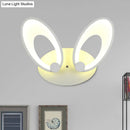 Yellow bunny led ceiling light white finish bedroom decor
