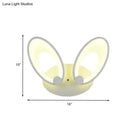 Yellow bunny led ceiling light white finish bedroom decor