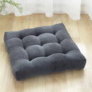 Yellow corduroy square floor pillow living room meditation cushion