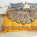 Yellow cotton mandala leisure blanket living room bedspread