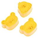 Yellow cute bear sandwich mold and cookie cutter baking set kitchen