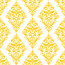 Yellow Damask Pattern Wallpaper