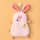 DecorBites™ Cartoon Animals Hand Towel: Soft Coral Fleece, High Absorbency, Skin Friendly Kids' Towel