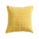Yellow & grey cotton woven check cushion cover living room