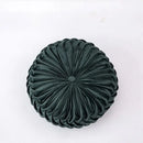 Yellow pleated velvet round throw pillow living room decor