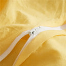Yellow quilted furball tasseles bedding set bedroom pom pom duvet cover