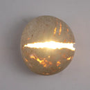 Yellow travertine dino egg stone wall lamp bedroom gold accent sconce