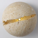 Yellow travertine dino egg stone wall lamp bedroom gold accent sconce