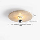 Yellow travertine led ceiling lamp living room frosted glass light