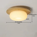 Yellow travertine led ceiling lamp living room frosted glass light