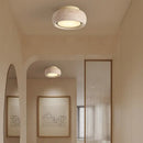 Yellow travertine led ceiling light bedroom textured concrete flush mount