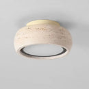 Yellow travertine led ceiling light bedroom textured concrete flush mount