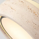 Yellow travertine led ceiling light bedroom textured concrete flush mount