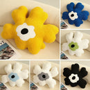Yellow & white flower shaped decorative throw pillow living room