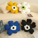 Yellow & white flower shaped decorative throw pillow living room