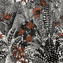 Modish Black and White Leaves Wallpaper Tasteful