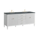 James Martin Myrrin 72" Double Bathroom Vanity, Bright White