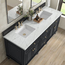 James Martin Lorelai 72" Double Bathroom Vanity, Black Onyx