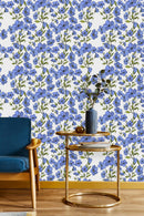 Voguish Little Blue Flowers Wallpaper Tasteful