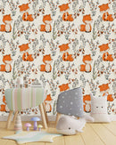 Contemporary Foxes Wallpaper