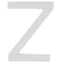 Arial Font White Painted MDF Wood Letter Z (6 Inches)