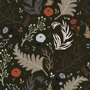 Dark Wallpaper with Forest Plants
