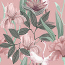 Contemporary Pink Flowers Wallpaper Tasteful