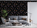Flowers and Circles Pattern Wallpaper