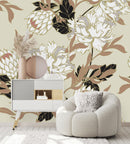 Modish Beige Floral Wallpaper Fashionable
