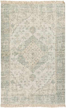 Sandiacre Traditional Dark Green Area Rug
