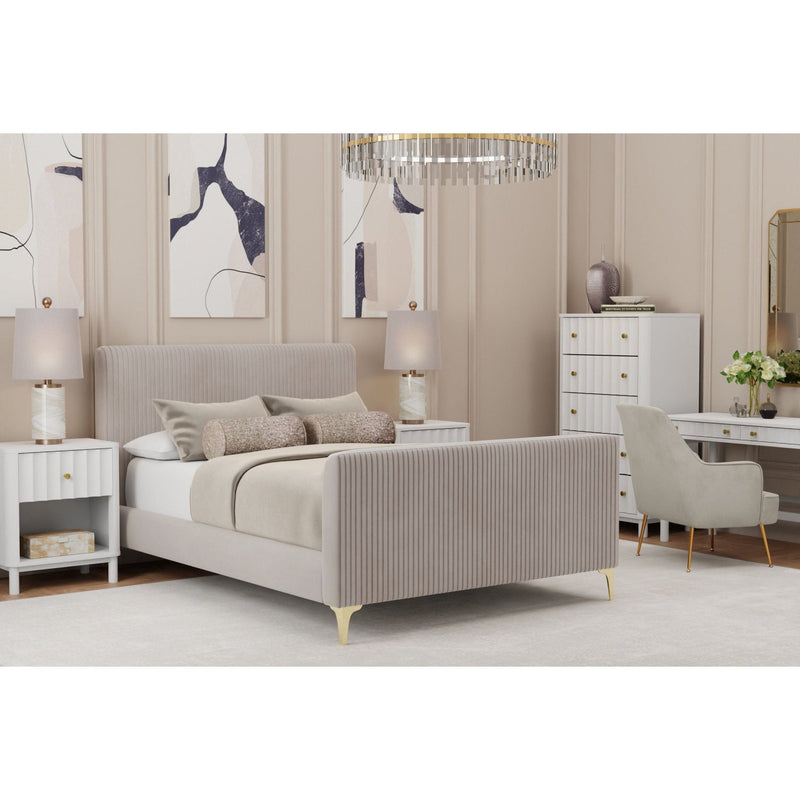 Zaldy Platform Bed, Light Grey