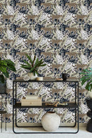Leopard with Monstera Wallpaper