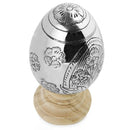 Hand Embossed Flowers Metal Easter Egg