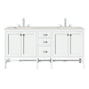 James Martin Addison 72" Double Bathroom Vanity, Glossy White