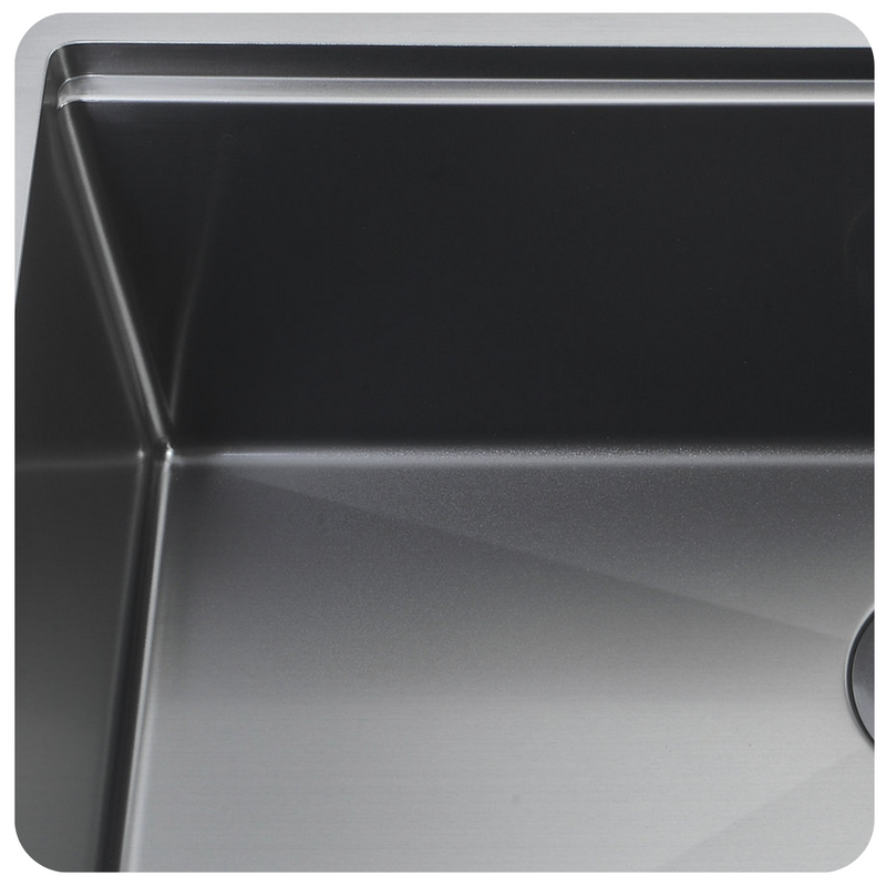 Zeek 32" Workstation Double Bowl Gunmetal Matte Black Undermount / Drop-In Kitchen Sink With Accessories PVD Nano Tech Coating ENZO ZW-B509