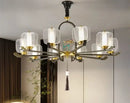 Zen black & gold deer enamel pendant light – living room chandelier