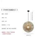 Zen natural bamboo weaving wall lamp for living room
