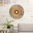 Zen natural bamboo weaving wall lamp for living room