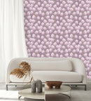 Voguish Pink Wallpaper with Pink Flowers Fashionable
