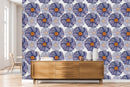 Voguish Blue Flowers Wallpaper Chic